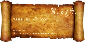Miszlai Áron névjegykártya